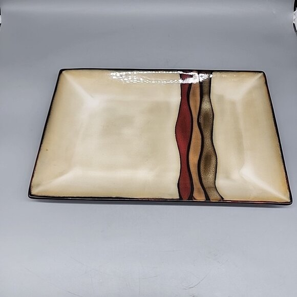 Life+Style Aztec Platter Sonoma Pfaltzgraff Dinner Kitchen Serving Tray 14 x 9 - Picture 1 of 4